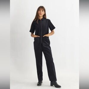 Women’s Short-Sleeve Black Jumpsuit